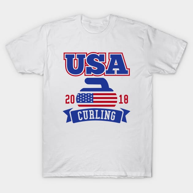 USA Curling 2018 T-Shirt by DetourShirts